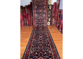 Vintage Hamedan Hand-Knotted Persian Wool Runner Rug
